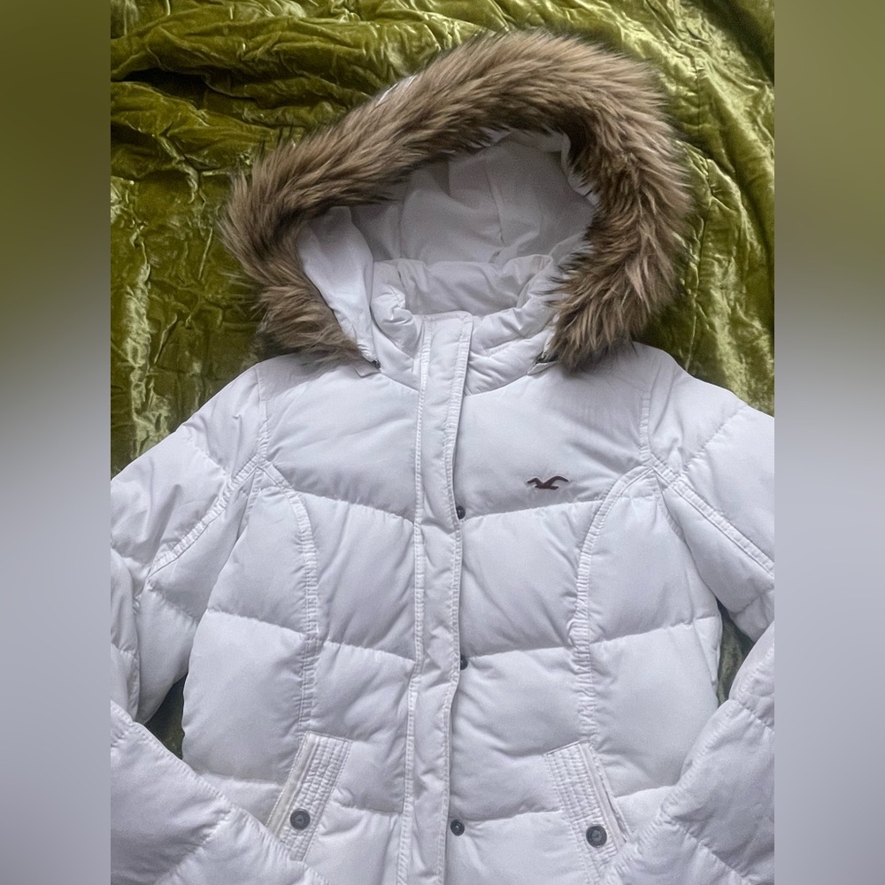 Jennifer body cream white  Puffer Jacket hollister vintage rare gap hoodie - Picture 2 of 15